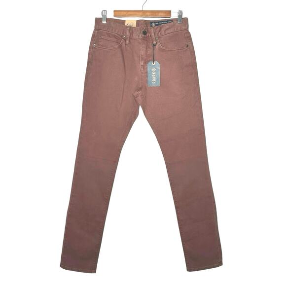 Roark | Men | HWY 133 Maroon Slim Fit Tapered Broken Twill Jeans | Size 28 - Picture 2 of 13